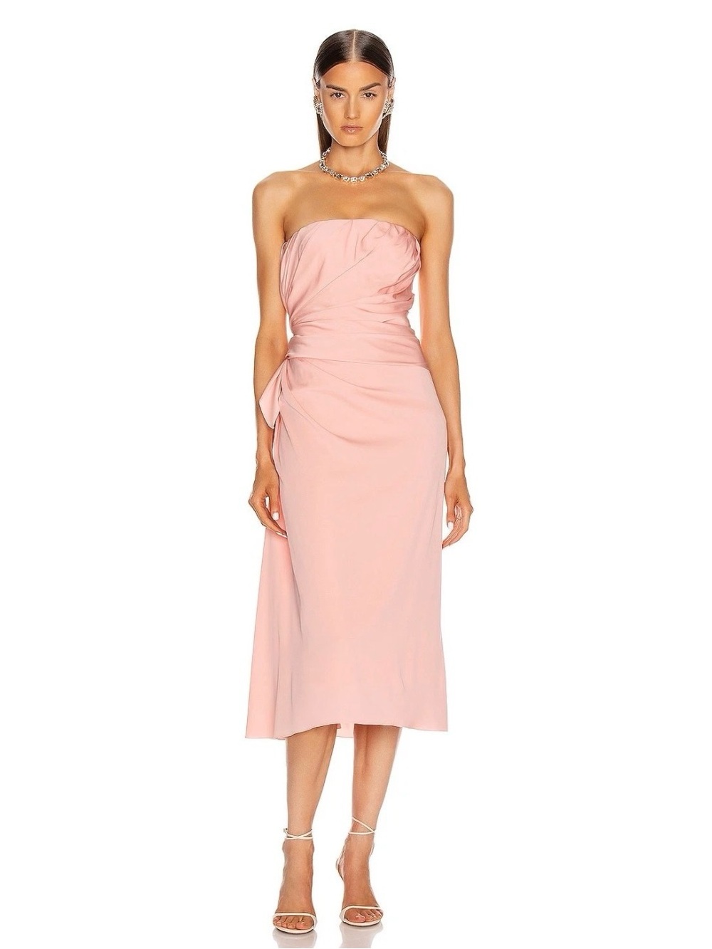 NWT Dolce & Gabbana Strapless Pink Midi Dress Sz 44